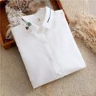 Long-sleeve Embroidered Collar Shirt