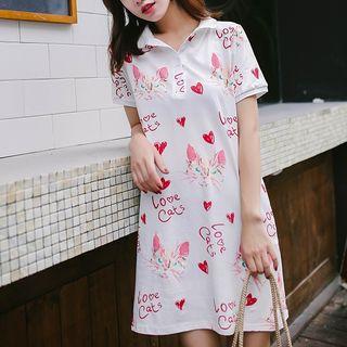 Short-sleeve Cat Polo Dress