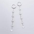 925 Sterling Silver Rhinestone Flower Dangle Earring 1 Pair - S925 Silver - As Shown In Figure - One Size