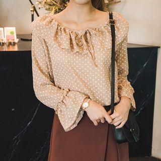 Ruffled Polka-dot Top
