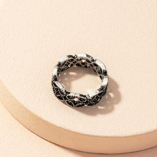 Cutout Alloy Ring Silver - 9