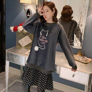 Mock Two-piece Embroidered Pullover Dress