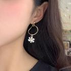 Non-matching Alloy Flower Dangle Earring 1 Pair - Daisy - One Size