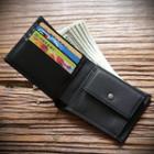 Genuine Leather Fold Wallet Black - One Size
