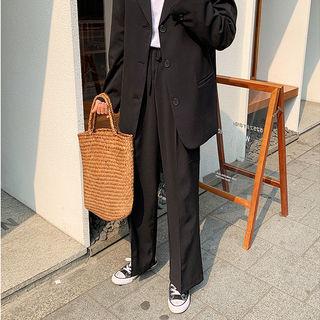 Drawcord-waist Flap-pocket Pants