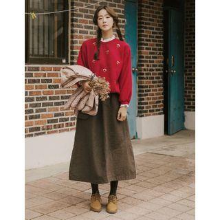 Quilted-pocket A-line Skirt
