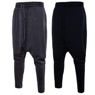 Drawstring Plain Harem Sweatpants