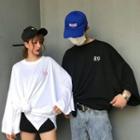 Couple Matching Long-sleeve Number Print T-shirt