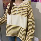 Striped Lettering Oversize Hoodie