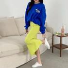 Set: Letter Oversize Sweatshirt + Long H-line Skirt