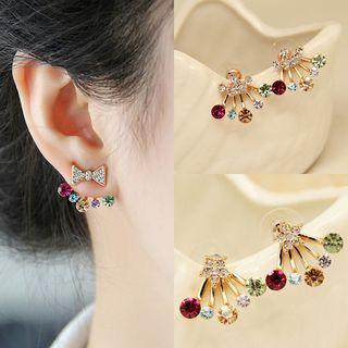 Rhinestone Bow Swing Earring