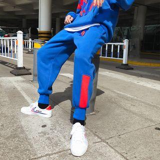 Couple Matching Colored Panel Harem Sweatpants