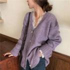 V-neck Lace Top / V-neck Knit Cardigan