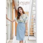 High-waist Button-detail Midi Skirt