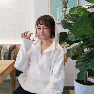 Long-sleeve Front Pocket Hooded Top