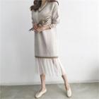 Tulle-hem Wool Blend Knit Dress