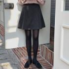 Buttoned Flared Mini Wrap Skirt