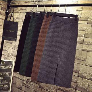 Knit Slit High-waist Skirt