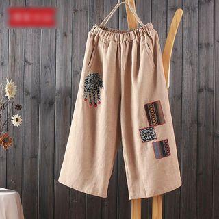 Applique Wide Leg Pants