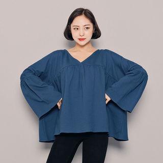 V-neck Loose-fit A-line Top
