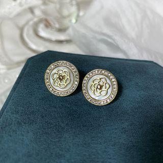 Flower Shell Disc Sterling Silver Earring