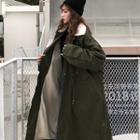 Fleece Collar Snap-buttoned Coat