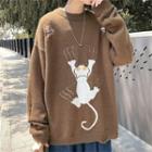 Round-neck Cat Cat Sweater