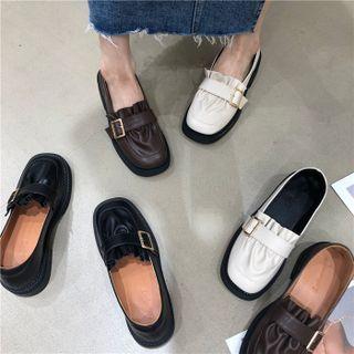 Buckled Frill Trim Loafers