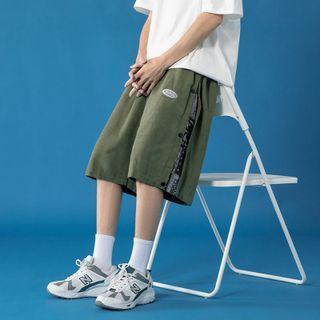 Print Panel Button-side Straight Leg Shorts