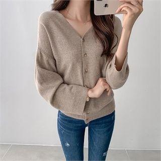 Drop-shoulder Cashmere Blend Cardigan