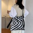 Zebra Print Tote Bag White - One Size