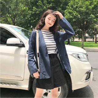 Pocketed Single-button Jacket