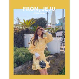 Jewel-button Patterned Jacket