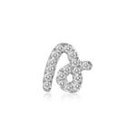 Left Right Accessory - 9k White Gold Initial A Pave Diamond Single Stud Earring (0.04cttw)