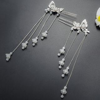 Butterfly Bead Fringed Hair Stick Hair Stick - One Size