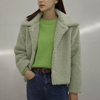 Collared Boucl  Boxy Jacket