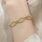 Rhinestone Alloy Bracelet Y-291 - Gold - One Size
