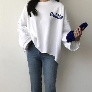 Bubble Printing Dip-back Oversized Sweatshirt