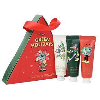 Innisfree - Hand Cream Set 2021 Green Holidays Edition 3 Pcs