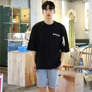 Zip-detail Printed Boxy T-shirt