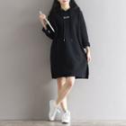 Embroidery Hooded Pullover Dress