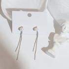 Faux Pearl Drop Earring 1 Pair - Era041-72 - Silver - One Size
