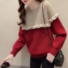 Two-tone Ruffle Sweater