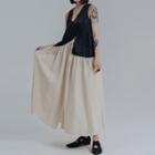 Sleeveless Paneled Shirred Midi A-line Dress