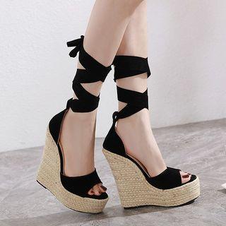 Lace-up Wedge Platform Sandals