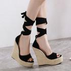 Lace-up Wedge Platform Sandals