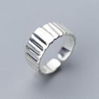 925 Sterling Silver Textured Polished Open Ring Ring - One Size