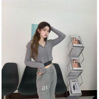 Hooded Zip-up Cardigan / Crop Tank Top