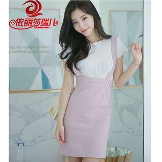 High Waist Strapped Fitted Skirt