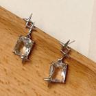 Faux Crystal Alloy Dangle Earring 1 Pair - S925 Silver Pin Stud Earrings - Silver - One Size